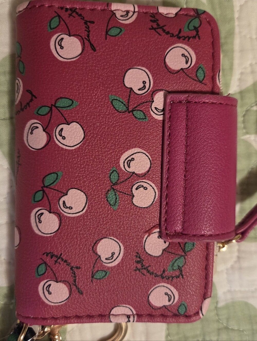 NWT Juicy Couture Cherry Girl Wallet with Pom Pom Heart Logo Charms - Picture 8 of 10